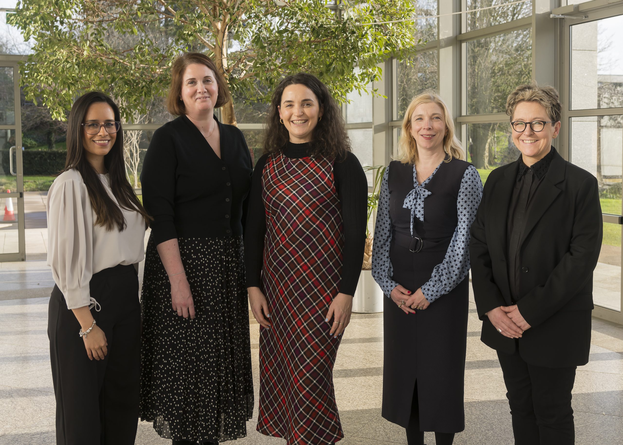 (L-R) Group Leadership and Development Coordinator Smurfit Kappa, Adriana Berges; Group Director of Smurfit Kappa Deirdre Cregan; UCD Newman Fellow, Dr Deirdre Brennan; Principal, UCD College of Engineering and Architecture and UCD Vice-President for Equality, Diversity and Inclusion, Prof Aoife Ahern and Assoc Prof in Gender Studies Dr Aideen Quilty.