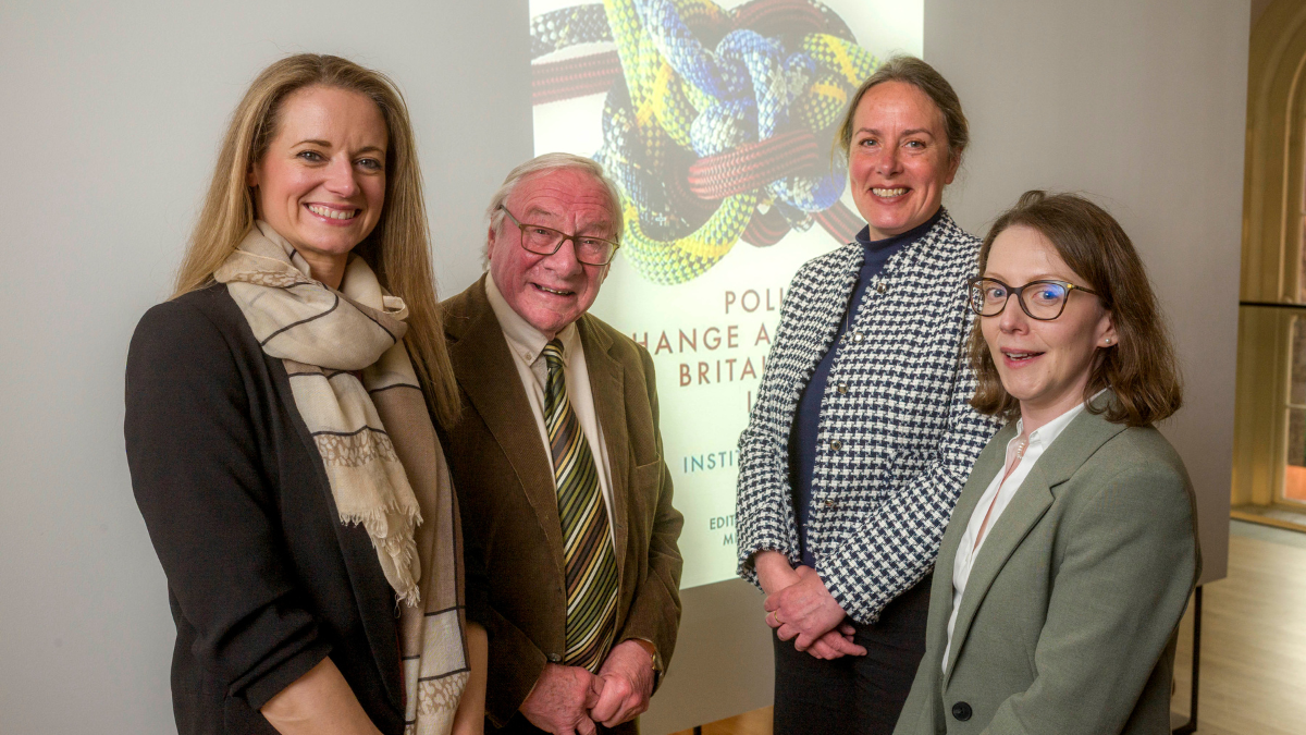(L-R) Ms Órfhlaith Ford, Director of UCD Newman Fellowship Programme, Dr Paul Gillespie, book co-editor, Director of CFaB, Adjunct Senior Research Fellow and expert in British-Irish relations at UCD; Prof Kate Robson Brown, UCD Vice-President for Research, Innovation and Impact; Dr Dawn Walsh, Director of UCD Centre for Peace and Conflict Research at UCD School of Politics and International Relations.