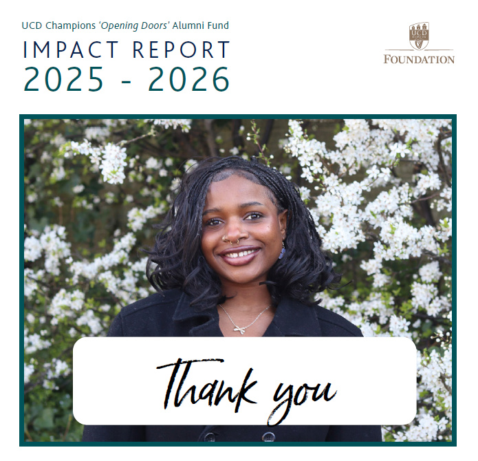 The cover of the UCD Champions Impact Report 2025-2026